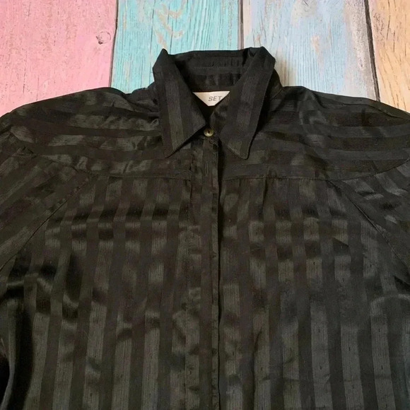 Vintage sheer dressy button down shirt - Picture 3 of 5